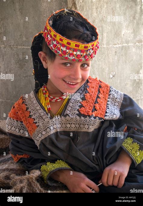 Traditional Kalasha Girl Smiling Chitral Pakistan Stock Photo Alamy