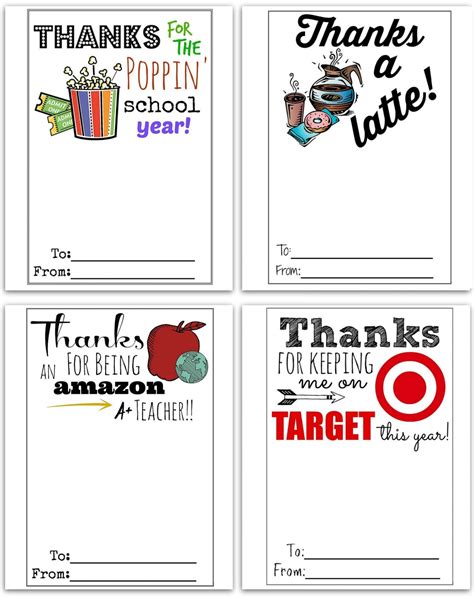 Teacher Appreciation Printable Cards