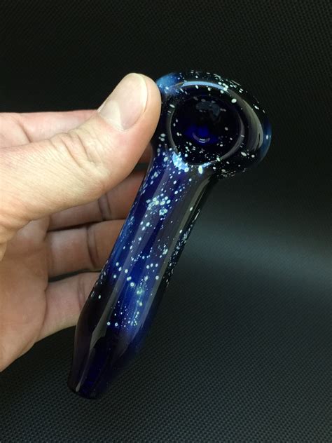 Galaxy Glass Pipe Cobalt Made To Order Pocket Hand Etsy