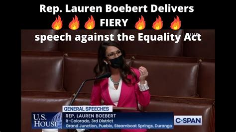 Rep Lauren Boebert Delivers Fiery Speech Against The Equality Act