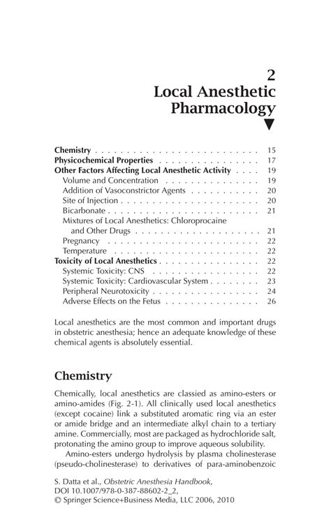 Pdf Local Anesthetic Pharmacology