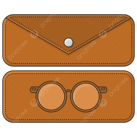 Brown Glasses Case Illustration Vector Case Glasses Brown Png And