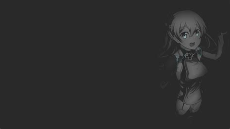 Anime Anime Girls Illustration Fan Art Dark Background Monochrome