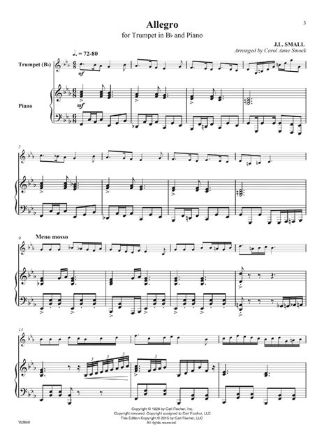Allegro (Trumpet Solo with Piano ) by J | J.W. Pepper Sheet Music