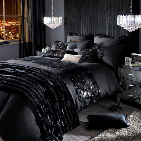 Kylieminogue Design Valaza Luxurious Black Satin Where A Velvet Flock Pattern Sits On A