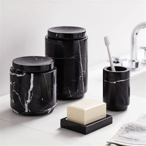 Haven™ eulo bath accessory collection. Black Marble Bathroom Accessories | west elm