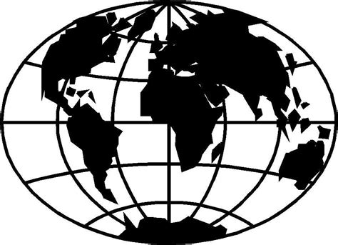 Around The World Clipart Black And White