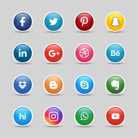 Premium Vector Social Media Buttons