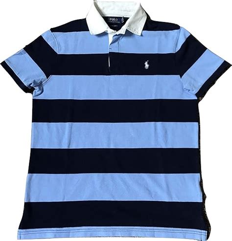 polo ralph lauren mens short sleeve rugby polo shirt slim fit striped polos clothing