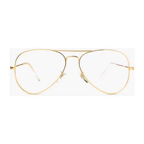 Gold Frame Clear Lens Aviators 710 Mxn Liked On Polyvore Featuring