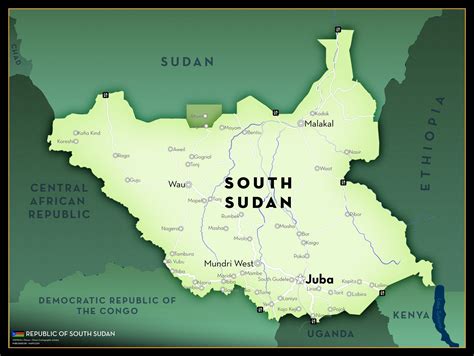 South Sudan Executive Style Wall Map