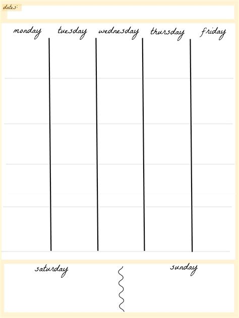 5 Day Template Calendar Blank Calendar Template Printable