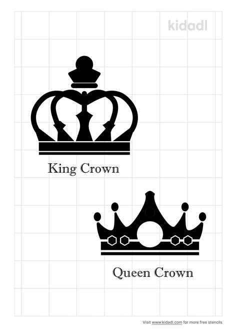 Free Simple King Queen Crown Stencil Stencil Printables Kidadl