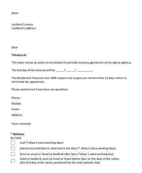 7 Lease Termination Letters Free Word Pdf Documents Download