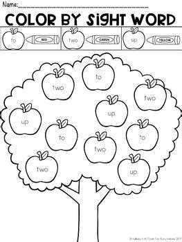 This wonderful activity can be used to teach and recognise high frequency/sight words. Pre-Primer Color by Sight Word: Apples by Tools for Busy ...