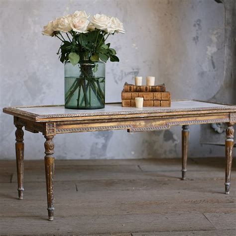 1960's vintage marble & steel coffee table. Antique Louis XVI coffee table