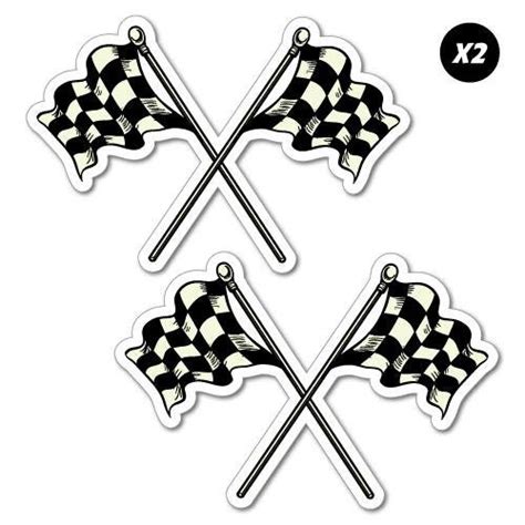 2x Racing Checkered Flags Vintage Sticker Cool Road Motorbike Etsy