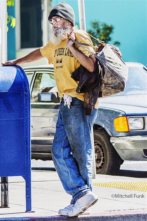 Homeless Man On Street In The Tenderloinsan Francisco By Mitchell Funk