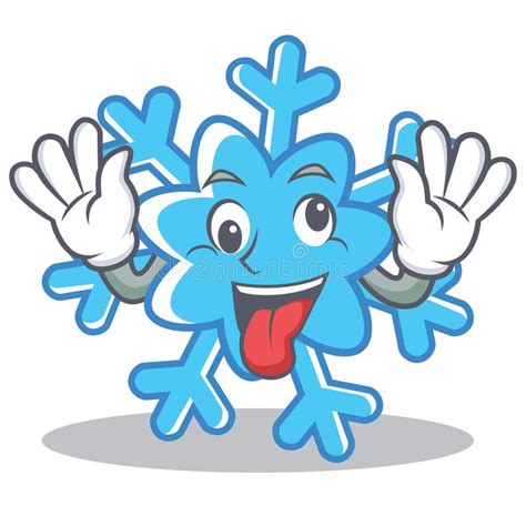 Crazy Snowflake Character Cartoon Style Stock Vector Illustration Of