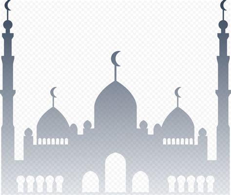Islamic Gray Silhouette Masjid Mosque Vector Citypng