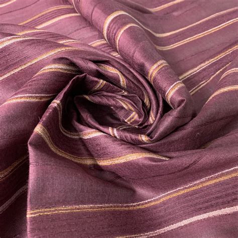Plum Ribbed Textured Pure Silk Tussar Silk Fabric Ahimsa Etsy