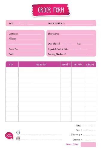 Order Form Template Printable Small Business Order Form Etsy Video