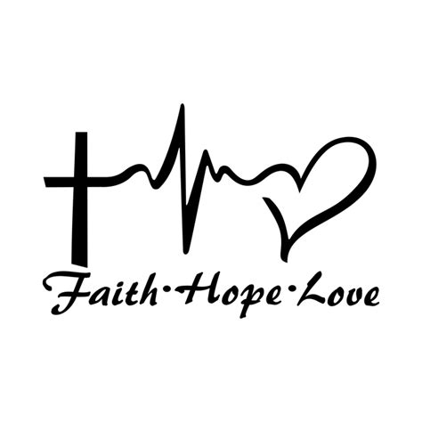 Faith Hope Love Heart Graphics Design Svg Dxf Vectordesign