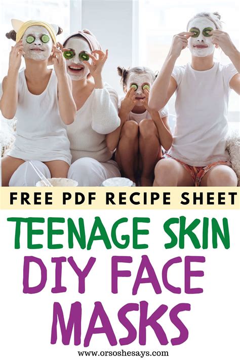 Homemade Face Mask Recipes For Teenage Skin Printable Recipe List Or So She Says