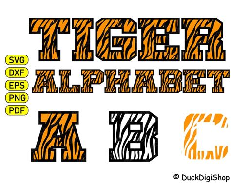 Tiger Font Svg Tiger Letters Svg Tiger Alphabet Svg Etsy Hong Kong