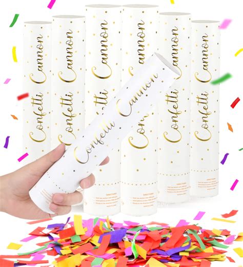Buy Confetti Cannon Pack Of 6 Poppers Multicolor Biodegradable