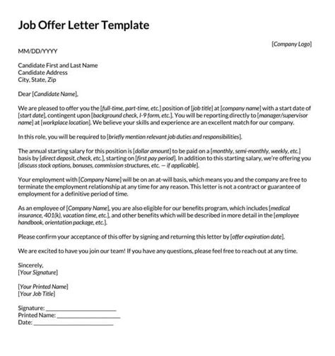 Sample Of Job Offer Letter For Your Needs Letter Templates Images