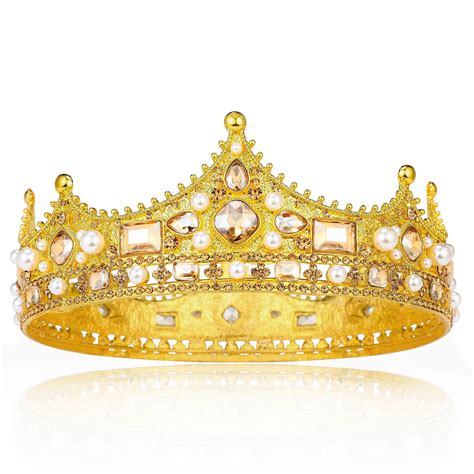 Buy Gold King Crown For Men Prince Birthday Crowns For Men Boys