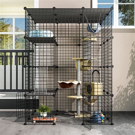 Eiiel Outdoor Cat Enclosure Largr Cages Catio With Super Large Enter Door House