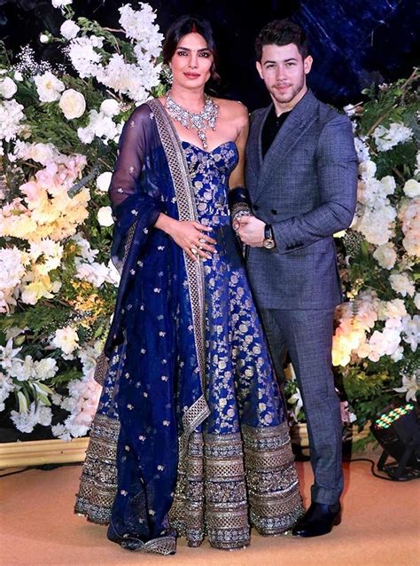 Priyanka Chopra On Their Wedding Reception In Sabyasachi Dresses