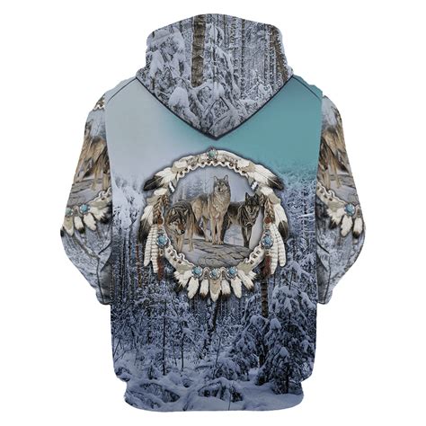 Beautiful Tribal Native Wolf 3d All Over Printed Men Hoodie Autumn