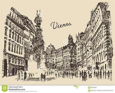 Vienna Austria City Skyline Silhouette With Black Buildings Isolated On