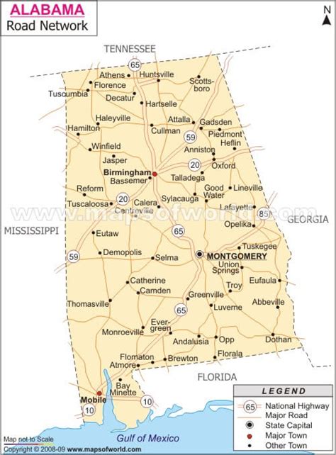 Largest Cities Map Of Alabama