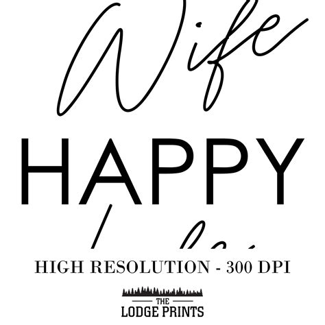 Happy Wife Happy Life Marriage Quote Printable Wall Art Etsy
