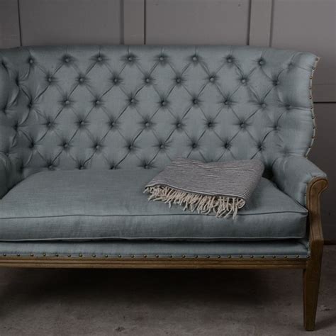 Grey High Back Small Sofa