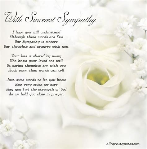 With Sincerest Sympathy Sympathy Quotes Sympathy Card Messages