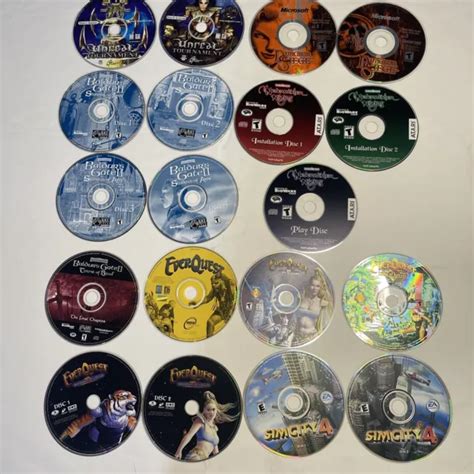 Pc Cd Rom Game Discs Only Lot Of 19 Discs From Early 2000s 1999