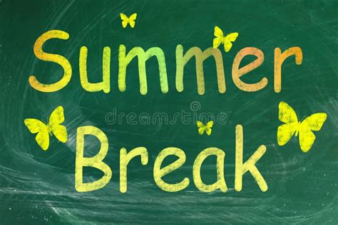 Inscription Summer Break School Holidays Stock Illustration