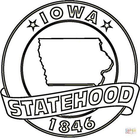 Iowa Map Coloring Page Free Printable Coloring Pages Clipart Best