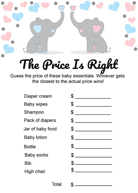 Check spelling or type a new query. The Price Is Right Baby Shower Game, Baby Shower Printable ...