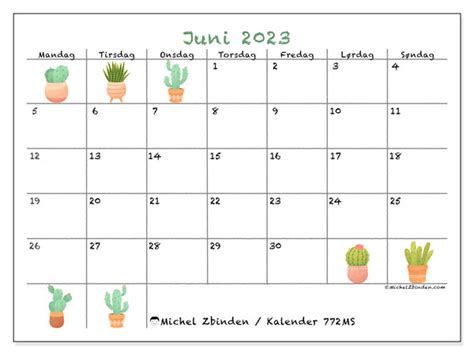 Kalender For Juni 2023 For Utskrift “norge” Michel Zbinden No
