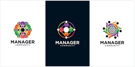 Premium Vector Manager Community Logo People For People Community