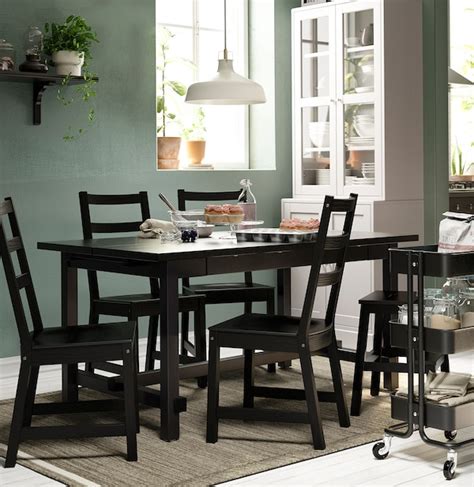 The chair and the table fold flat and take up less room to store. NORDVIKEN Chair - black - IKEA