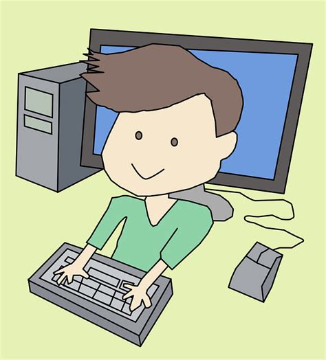 Multiple sizes and related images are all free on clker.com. Free vector graphic: Boy, Cartoon, Computer, Desktop ...