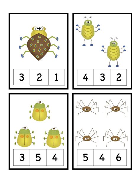 Preschool Printables Bug Number Cards Preschool Printables