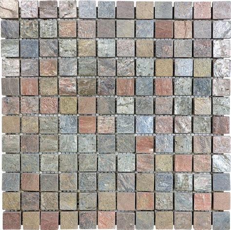 76 002 1x1 Tumbled Copper Slate Mosaics Mosaic Tiles Slate Tile